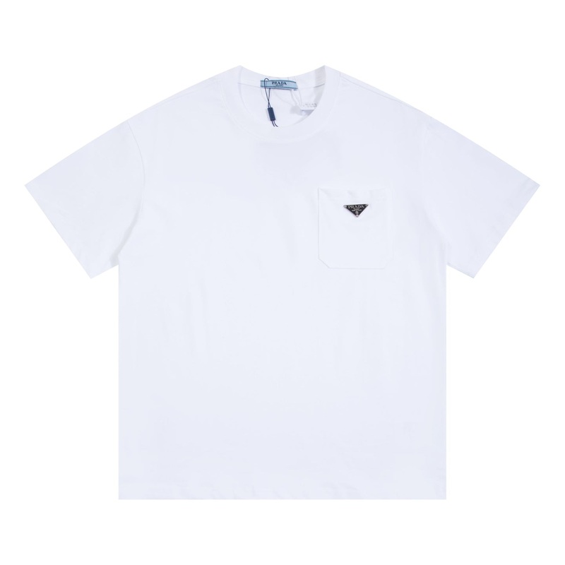 PRADA Triangle Logo Pocket Cotton T-Shirt | SXXL