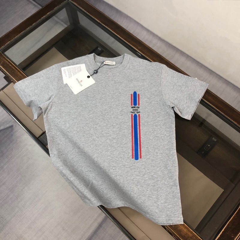 MONCLER 2025 New Couple Logo Print Graphic Crewneck T-Shirt