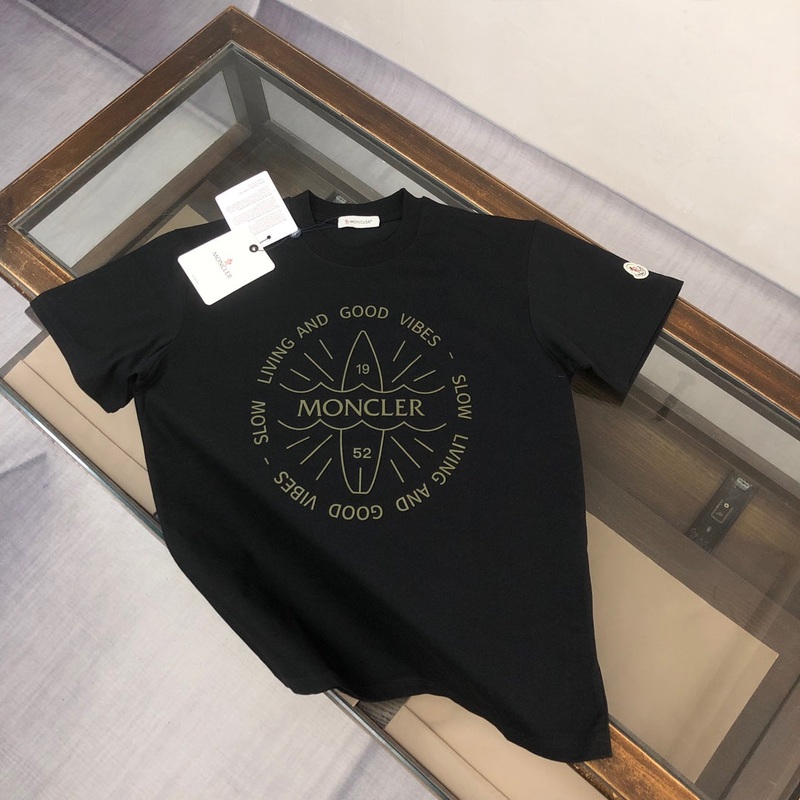 MONCLER 2025 New Couples Logo Print Graphic Crewneck T-Shirt SXL