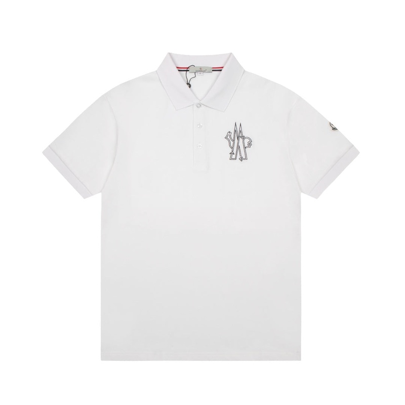 MONCLER Polo Shirt  Premium Piqu Cotton  Summer New Collection  White  Sizes M3XL