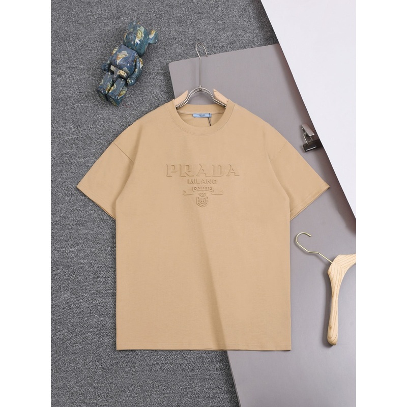 PRADA 25SS Classic Embossed Triangle Logo T-Shirt | XSL