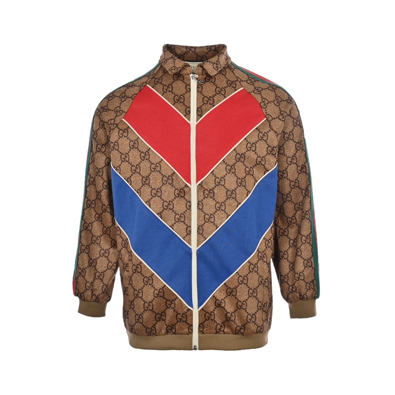 Gucci 22SS Color-Block GG Monogram Tracksuit Jacket | Unisex