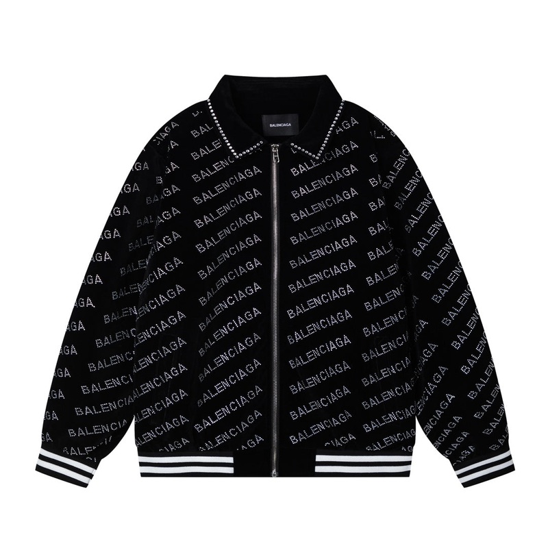 Balenciaga 2024 FW Mens Velvet Varsity Jacket