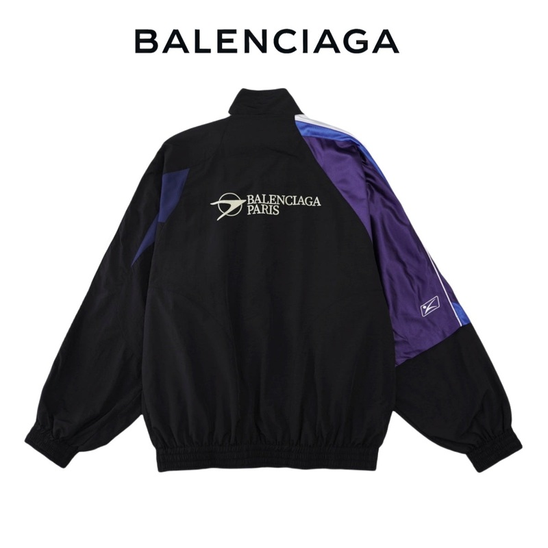 Balenciaga Patchwork Stand-Collar Varsity Jacket