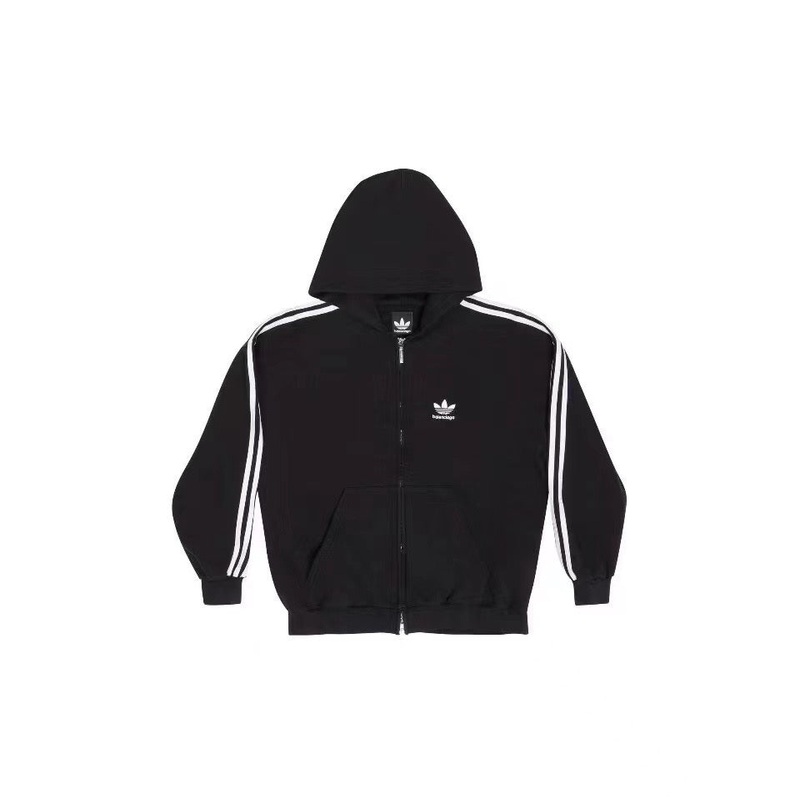 Balenciaga x Adidas FW24 Zip-Up Hoodie with Side Stripes  Unisex