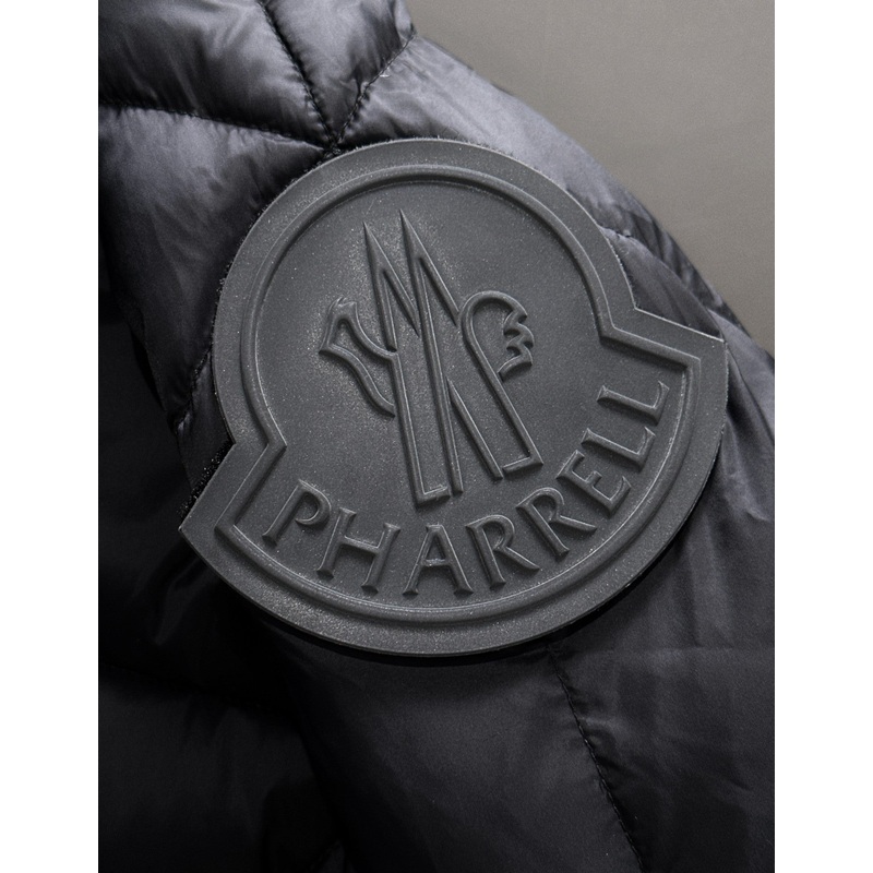 Moncler x Pharrell Diamond-Cut Down Jacket | Short Puffer | Black / Grey | Size 15