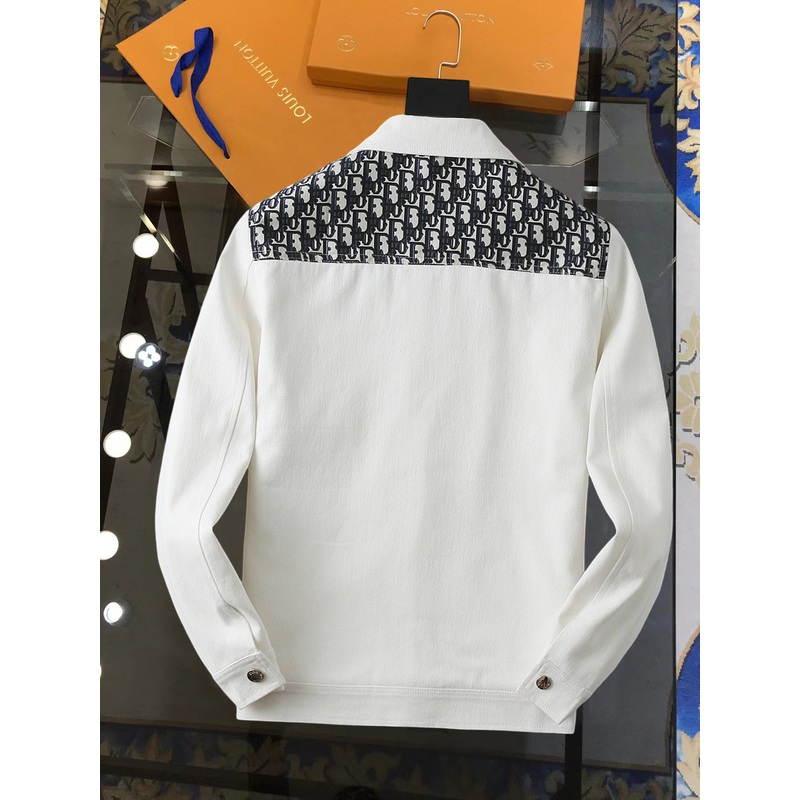 Dior 2025 FW Mens Denim Jacket Premium Embroidery & Distressed Detailing