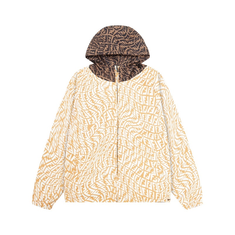 FENDI Fall/Winter Reversible Patchwork Jacket Letter Print Design (XSL)