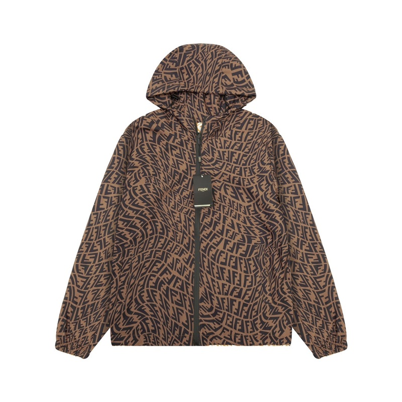 FENDI Fall/Winter Reversible Patchwork Jacket  Letter Print Design (XSL)