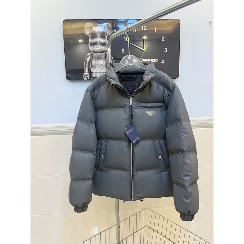 PRADA 0078 Premium Short Puffer Jacket90% White Goose Down