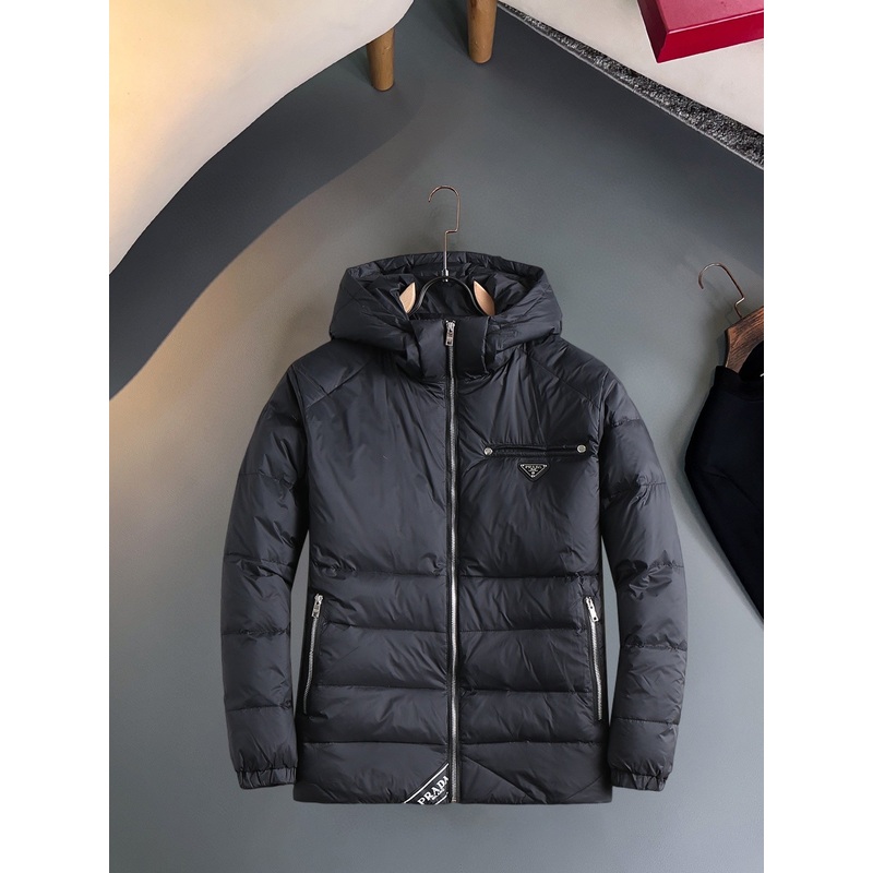 PRADA 2024 FW Luxury Goose Down Jacket | Unisex Colorblock Design | M3XL