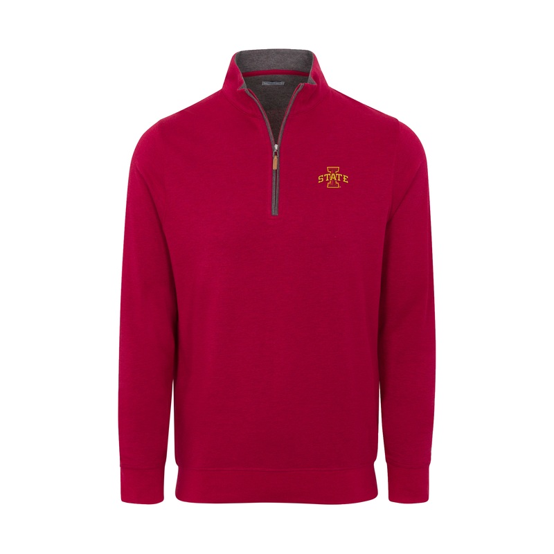 Iowa State Red Heather Cloud Cotton Quarter Zip Pullover