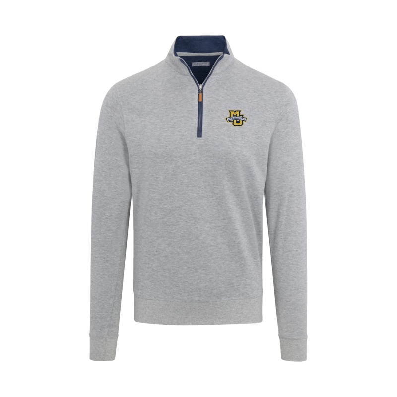 Marquette Light Grey Heather Cloud Cotton Quarter Zip Pullover