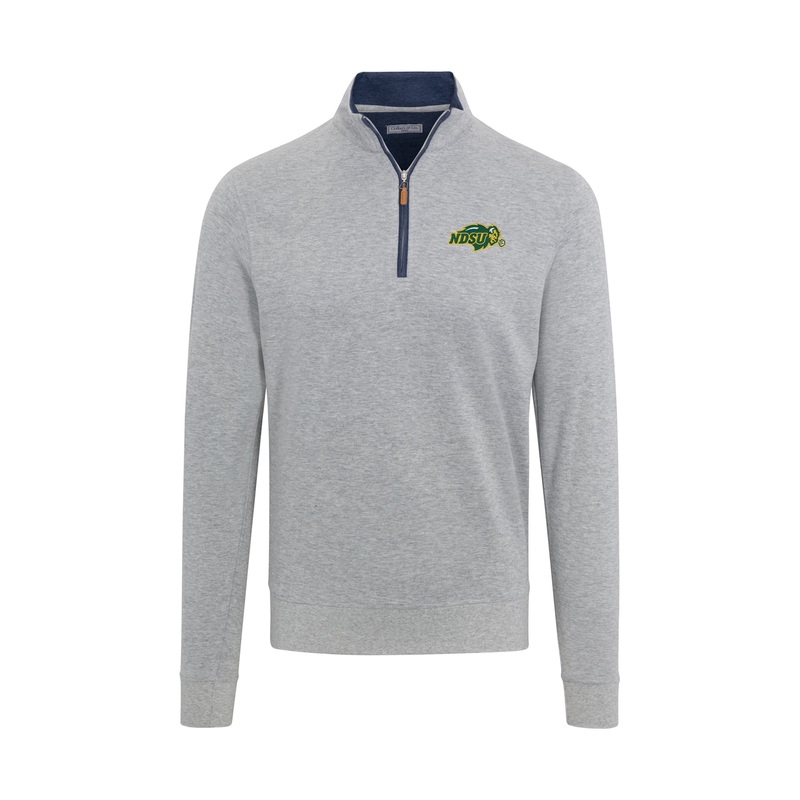 North Dakota State Light Grey Heather Cloud Cotton Quarter Zip Pullover