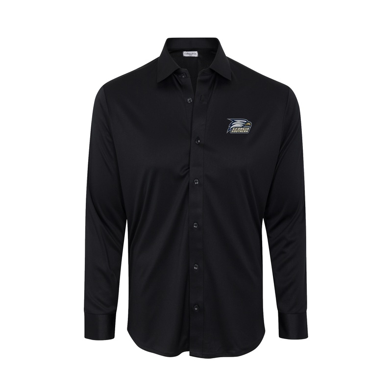 Georgia Southern Quattro Flex Dress Shirt with Semi-Spread Collar Black