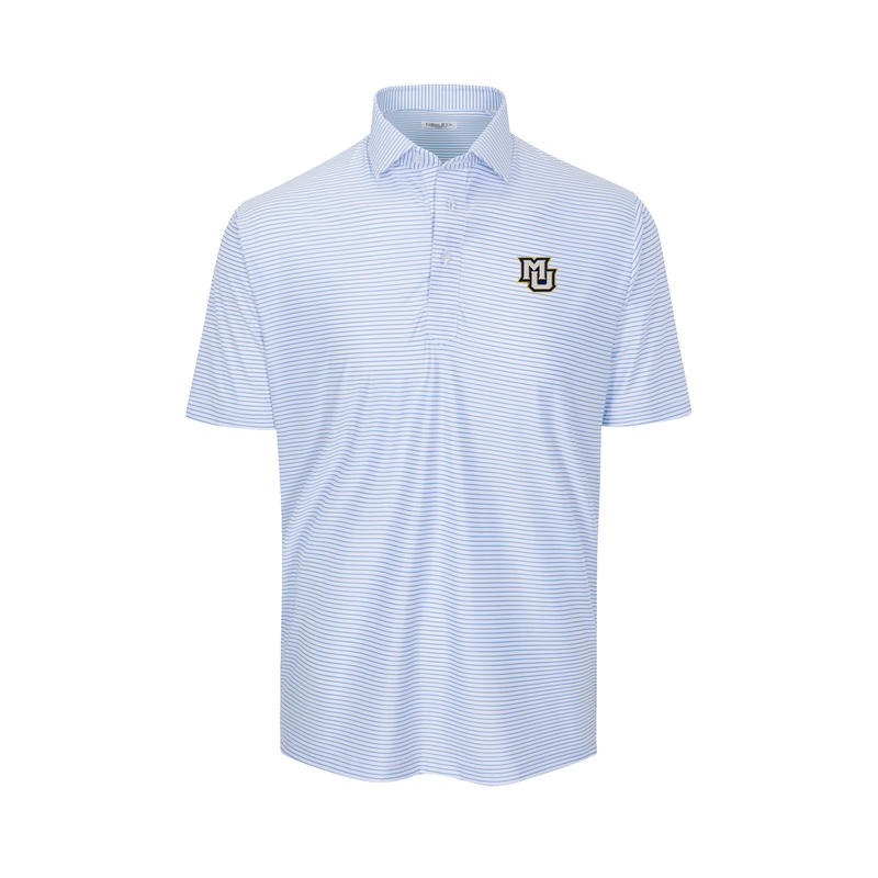 Marquette Featherweight Flex Polo Camden White with Blue Stripe