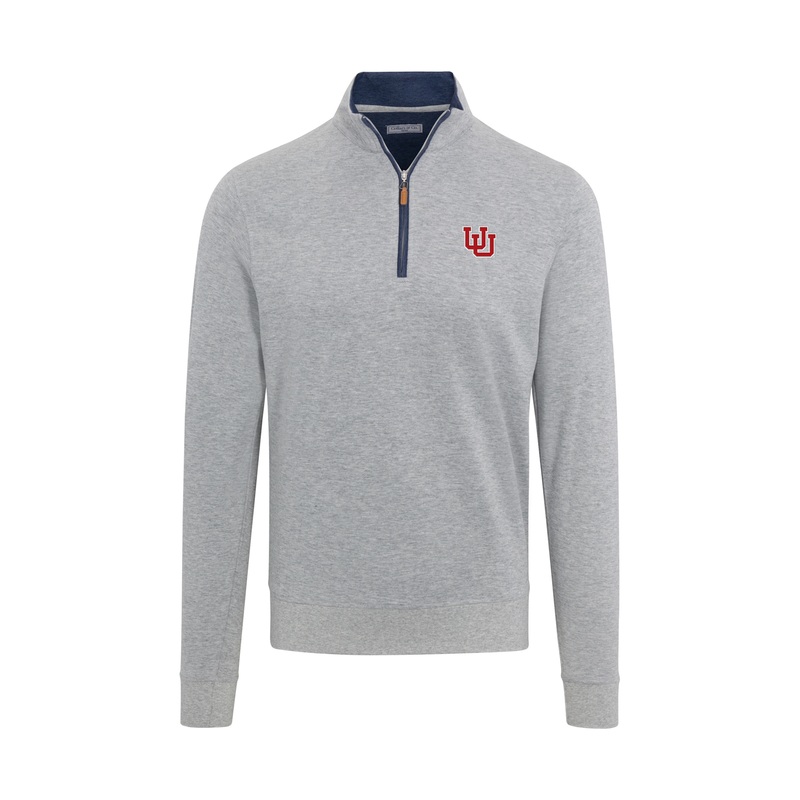 Utah Light Grey Heather Cloud Cotton Quarter Zip Pullover