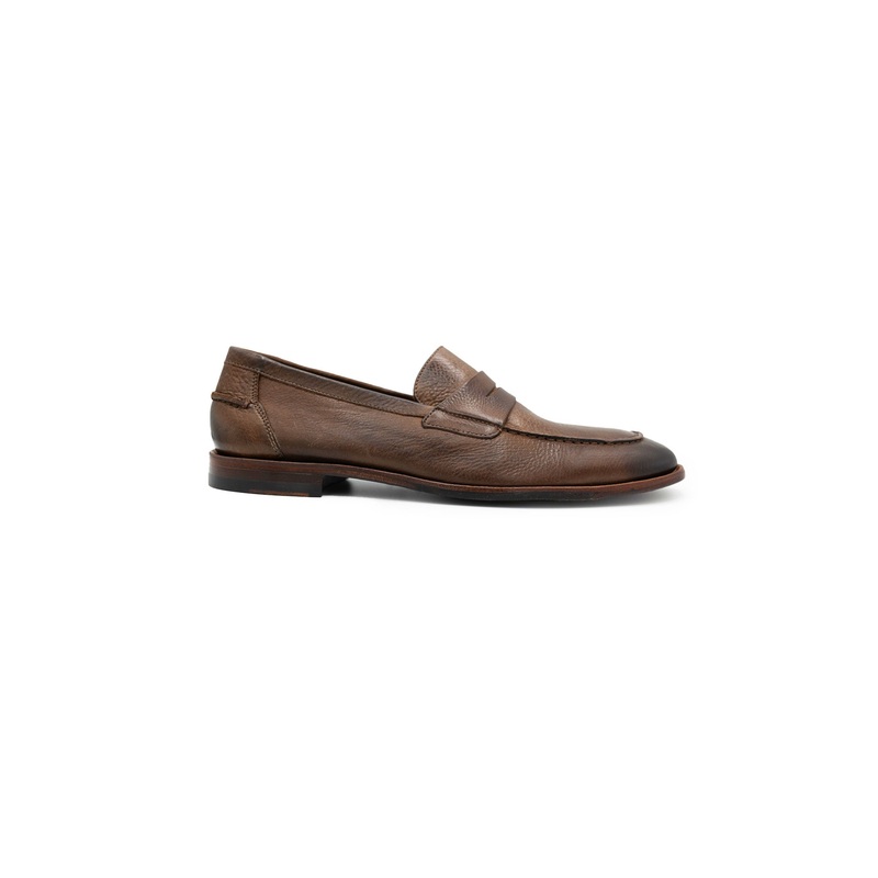 Naples Penny Loafers in Brown Leather