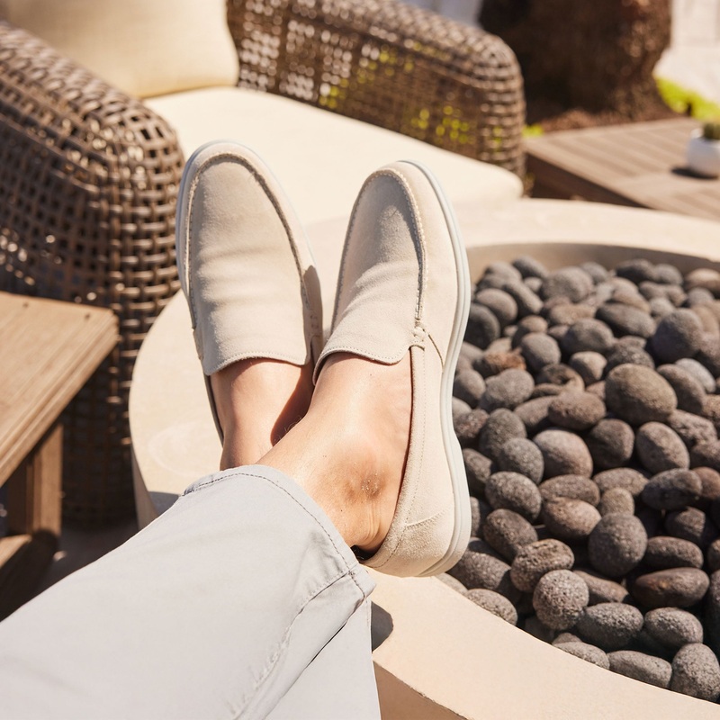 Rio Slip-On Loafers in Sand Suede