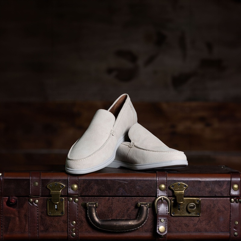 Rio Slip-On Loafers in Sand Suede