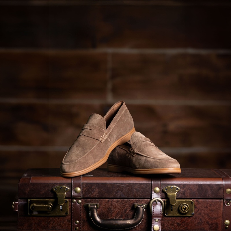 Sigaro Penny Loafers in Dark Tobacco Suede
