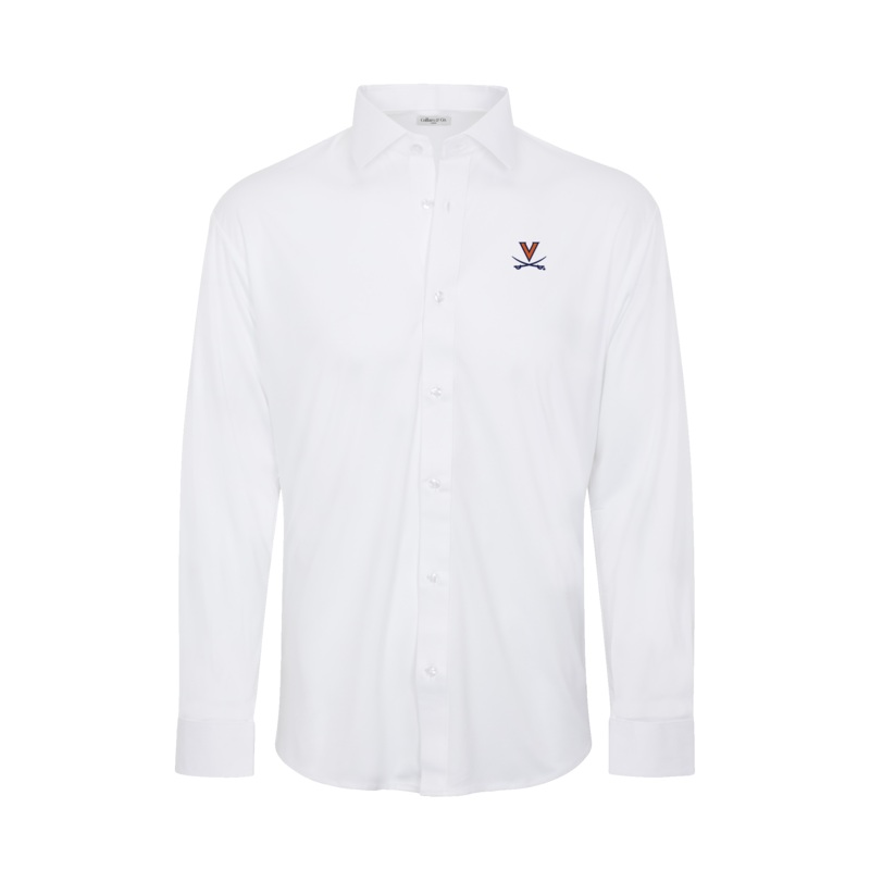 Virginia Quattro Flex Dress Shirt with Semi-Spread Collar White