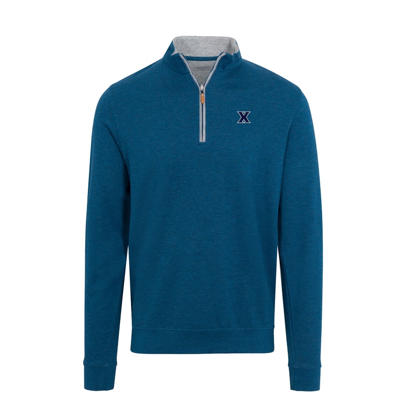 Xavier Indigo Heather Cloud Cotton Quarter Zip Pullover