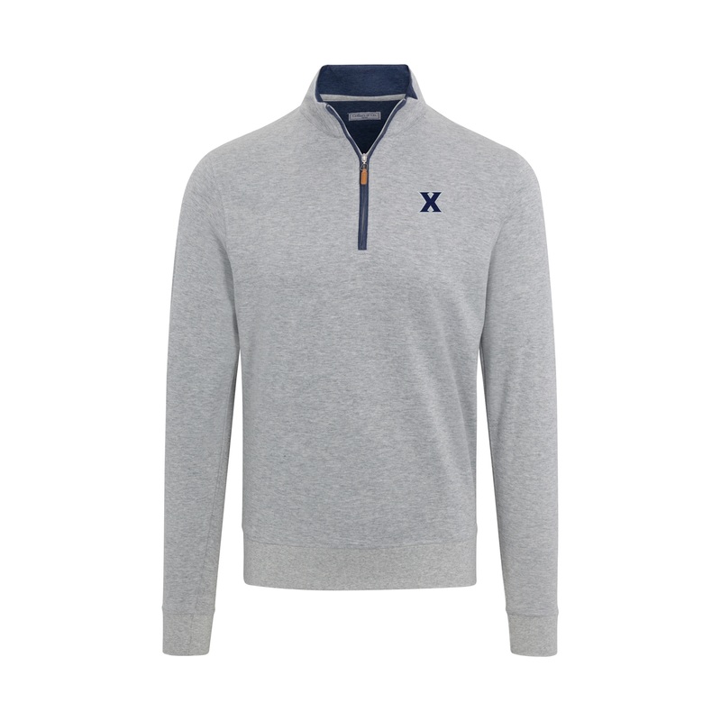 Xavier Light Grey Heather Cloud Cotton Quarter Zip Pullover