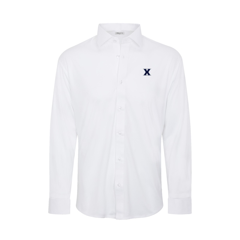 Xavier Quattro Flex Dress Shirt with Semi-Spread Collar White