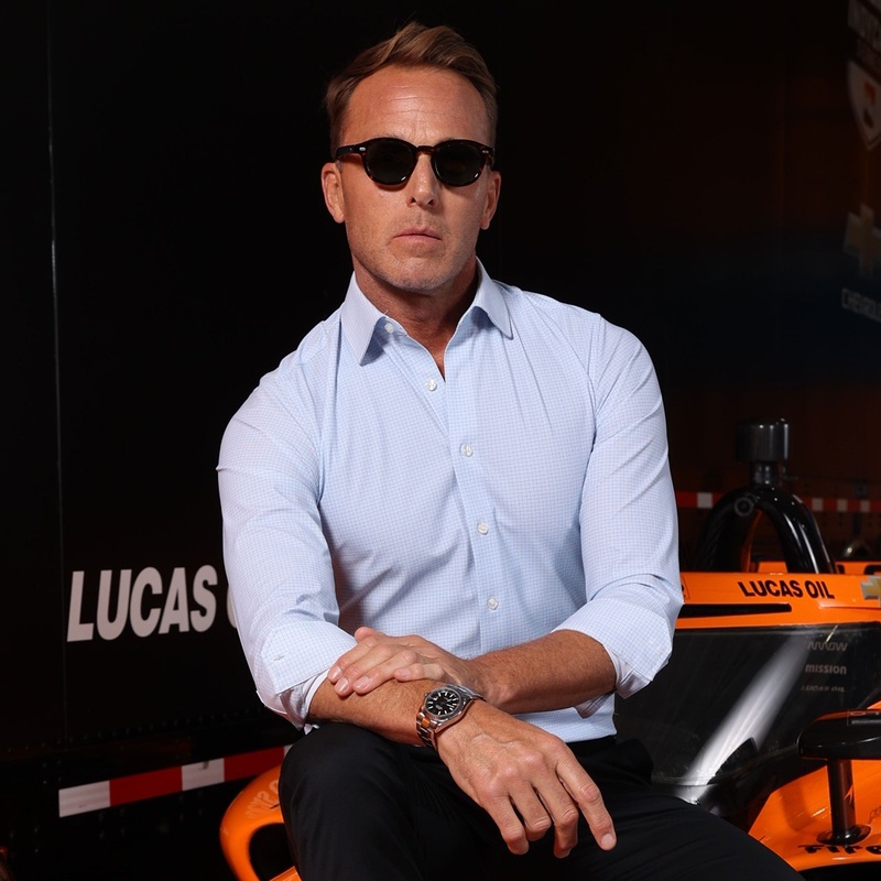 Apex Performance Dress Shirt Blue Tattersall