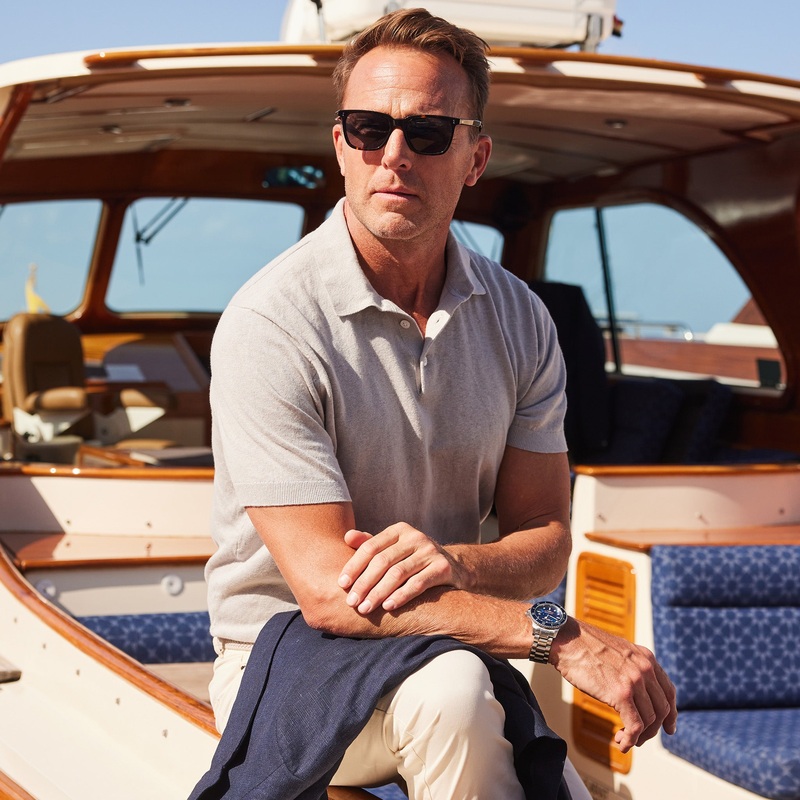 Toscano Cotton & Linen Polo Light Grey