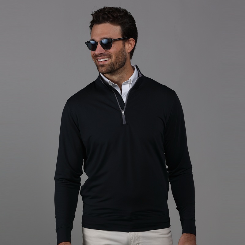 Black Tour Performance Men’s Golf Quarter Zip Pullover