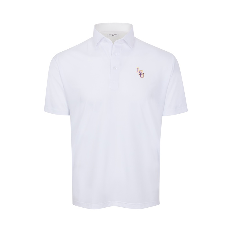 LSU BASE2 Featherweight Flex Polo White