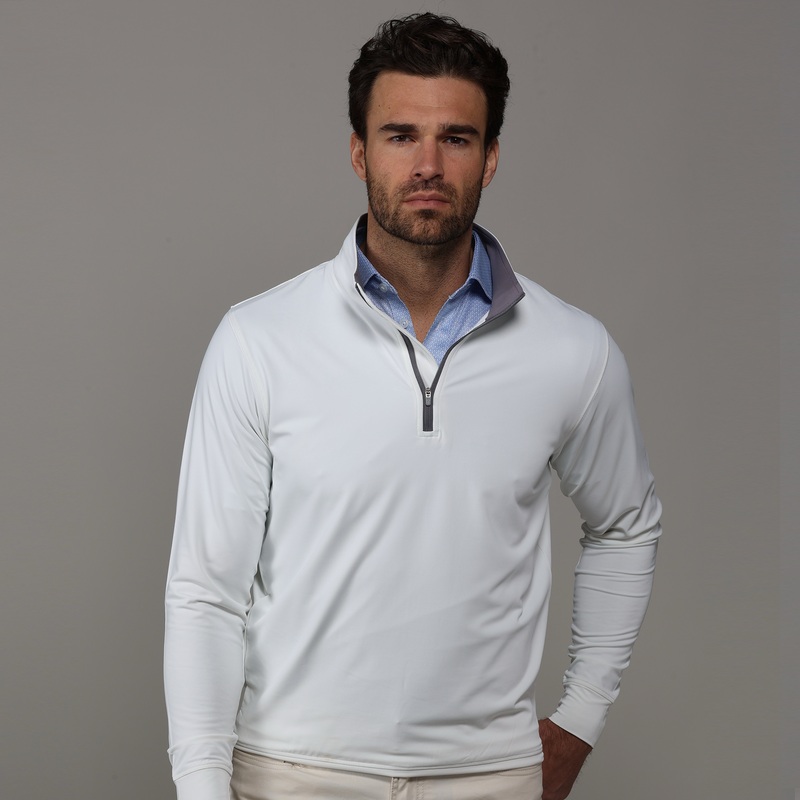 White Tour Performance Men’s Golf Quarter Zip Pullover