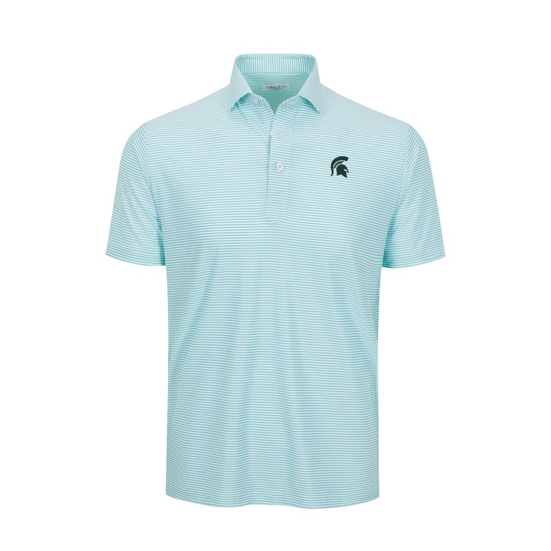 Michigan State Featherweight Flex Polo Augusta Green Stripe