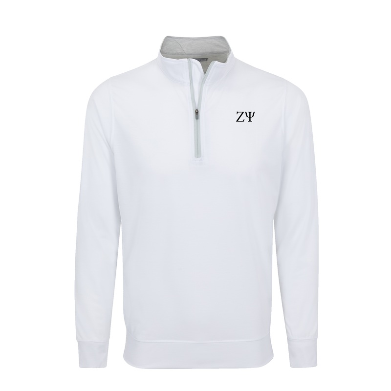 Zeta Psi DriRelease Performance Pullover White