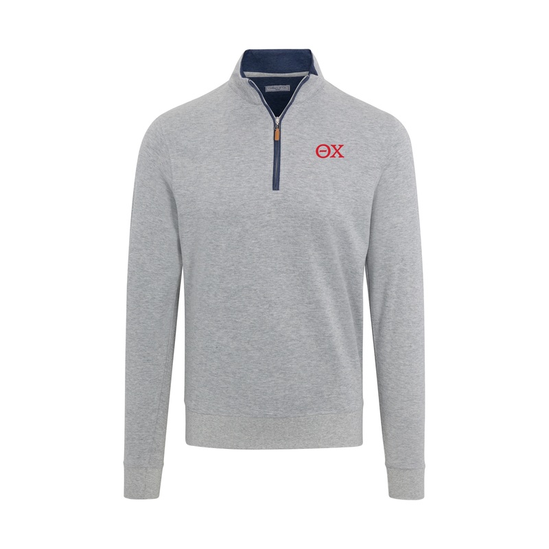 Theta Chi Light Grey Heather Cloud Cotton Quarter Zip Pullover