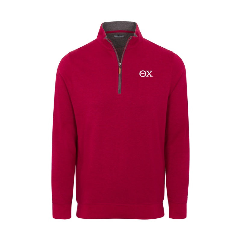 Theta Chi Red Heather Cloud Cotton Quarter Zip Pullover