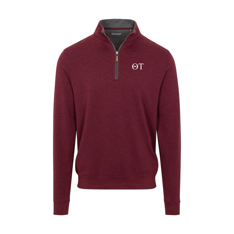 Theta Tau Merlot Heather Cloud Cotton Quarter Zip Pullover