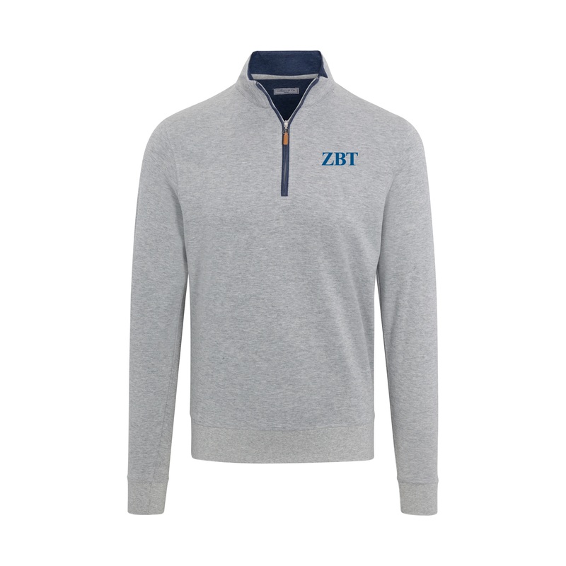 Zeta Beta Tau Light Grey Heather Cloud Cotton Quarter Zip Pullover