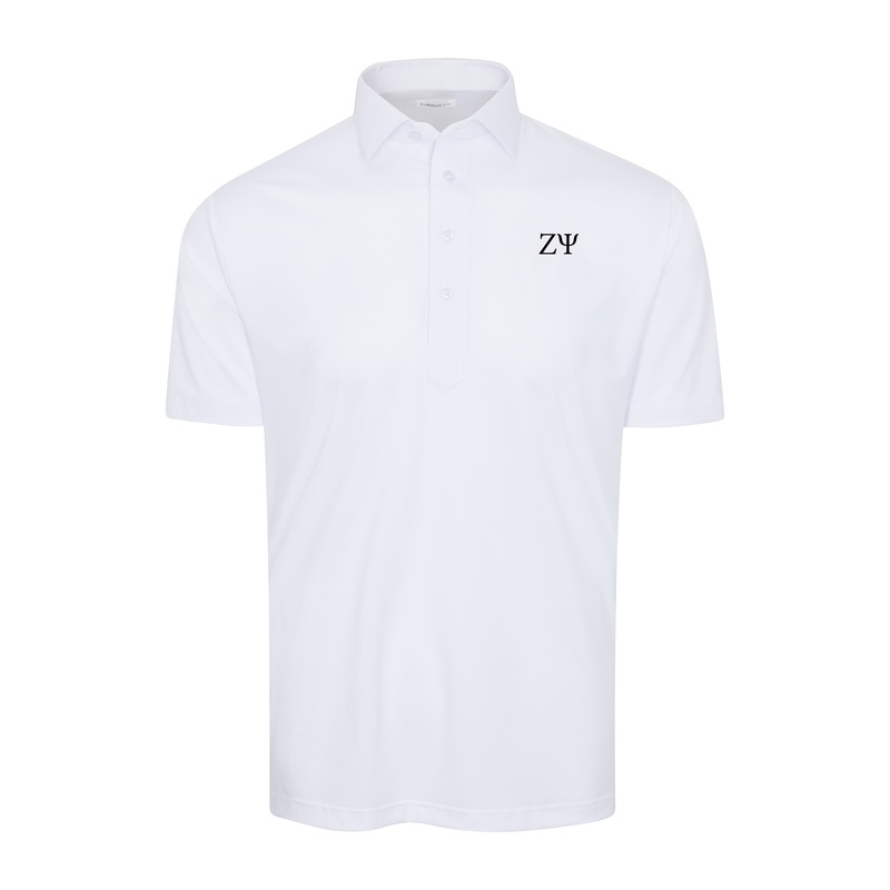 Zeta Psi Semi-Spread Collar Polo White