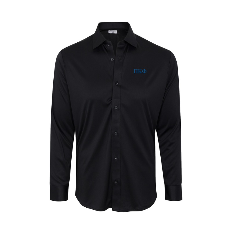 Pi Kappa Phi Quattro Flex Dress Shirt with Semi-Spread Collar Black