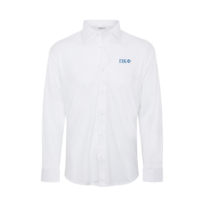 Pi Kappa Phi Quattro Flex Dress Shirt with Semi-Spread Collar White