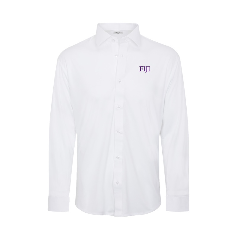 Phi Gamma Delta Quattro Flex Dress Shirt with Semi-Spread Collar White