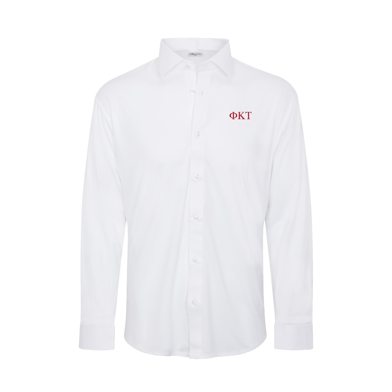 Phi Kappa Tau Quattro Flex Dress Shirt with Semi-Spread Collar White