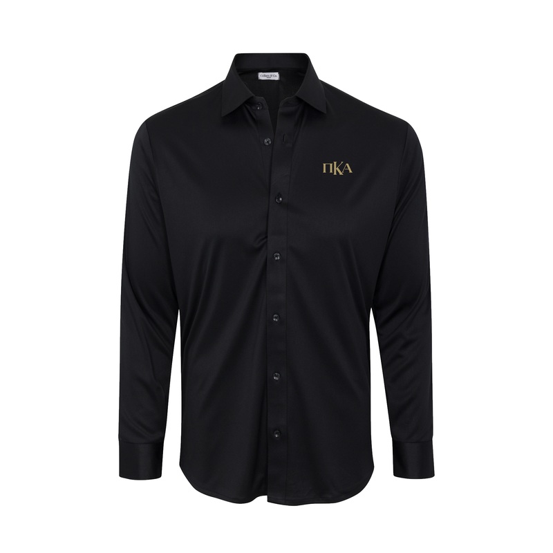 Pi Kappa Alpha Quattro Flex Dress Shirt with Semi-Spread Collar Black