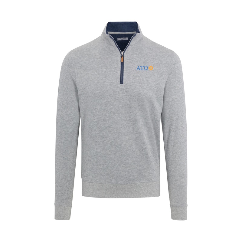 Alpha Tau Omega Light Grey Heather Cloud Cotton Quarter Zip Pullover
