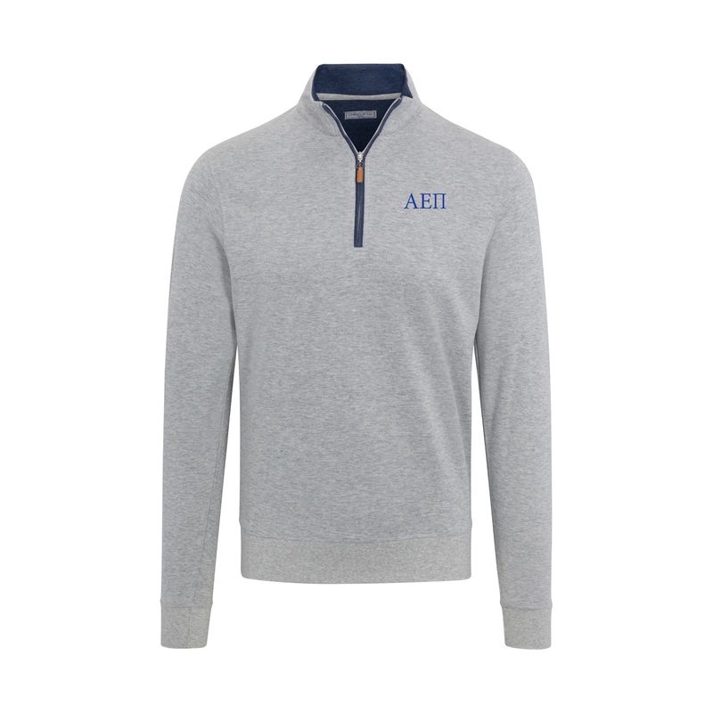 Alpha Epsilon Pi Light Grey Heather Cloud Cotton Quarter Zip Pullover