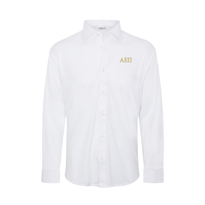 Alpha Epsilon Pi Quattro Flex Dress Shirt with Semi-Spread Collar White