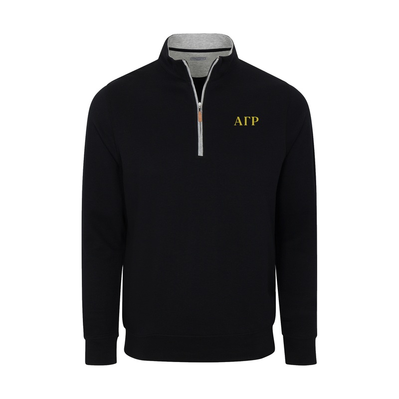 Alpha Gamma Rho Black Heather Cloud Cotton Quarter Zip Pullover